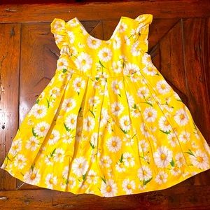 Mayoral Yellow White Daisy Lined Baby Girl Size 12 M Beautiful Sleeveless Dress